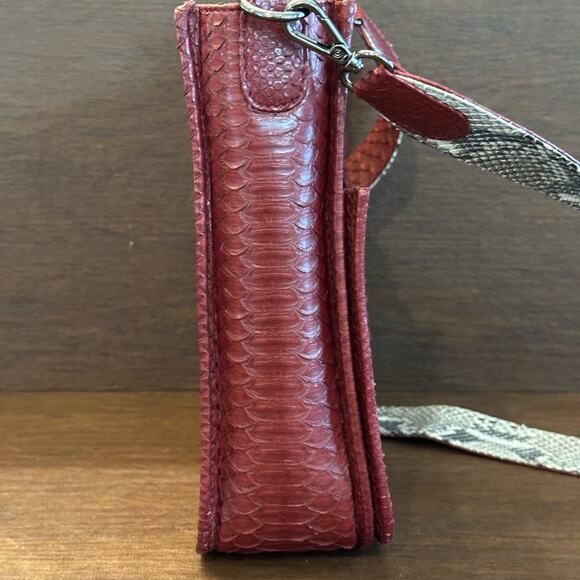 J. Markell Small Asher Crossbody Garnet - Natural Python - Picture 4 of 10